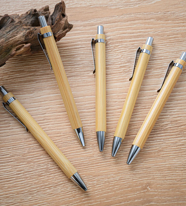 10PCS Bamboo Ballpoint Pen Stationery Party Pens Office School Supplies Business Gifts