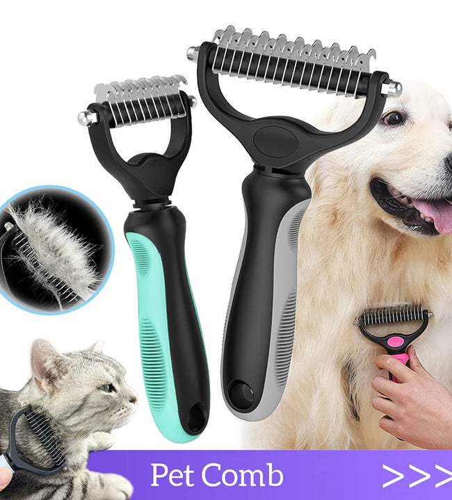 Pet Hair Removal Comb Cat Dog Brush Pet Hair Grooming Tool Puppy Hair Shedding Combs Pet Fur Trimming Dematting Deshedding Brush