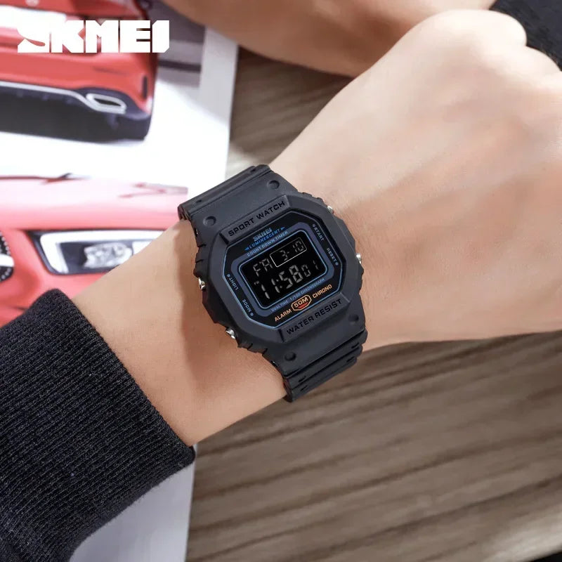 Skmei 1628 Men's Watch Dual Time Countdown Multifunctional Digital Sports Watch Fashion Retro Waterproof Watch 1999 1743 2056