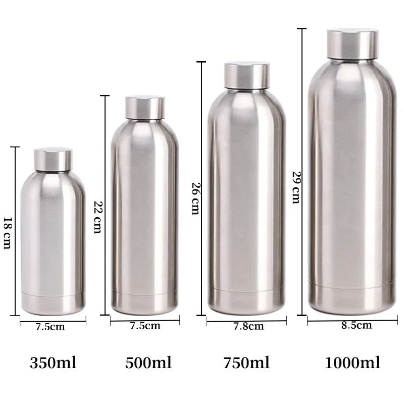 500/750/1000ml Double Wall Stainless Steel Vacuum Cup Water Bottle Thermos Bottle Keep Hot and Cold Insulated Vacuum Flask Sport