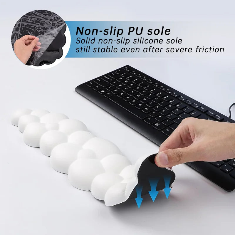 Keyboard Wrist Rest Cloud-shape Rubber Desk Mat Memory Foam Palm Rest Wrist Support Pad With Anti-Skid Office Accessories