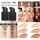 30ml SEPORA Matte Liquid Face Foundation Brighten Face Eyes Dark Circles Full Coverage Concealer Long Lasting Waterproof Makeup