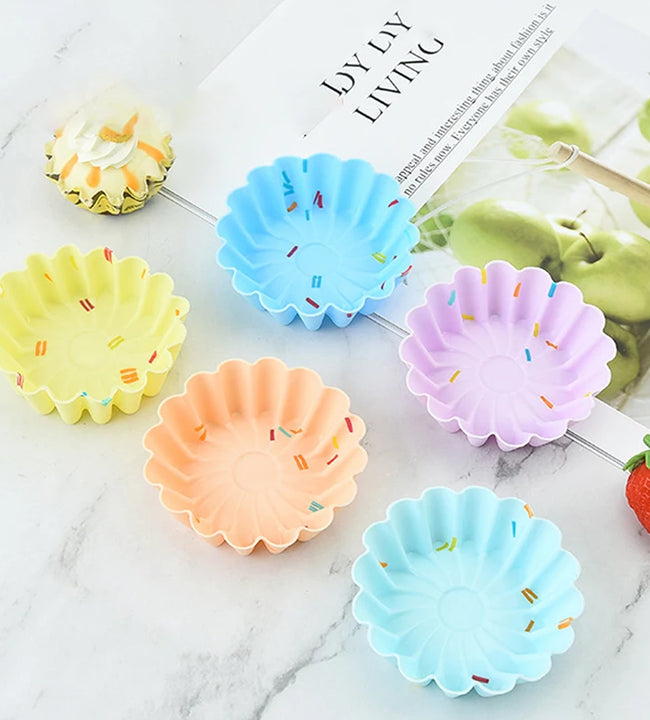 5Pcs/Set Silicone Cake Mold Muffin Cupcake Baking Molds DIY Cake Decorating Tools Cake Cup Kitchen Cooking Bakeware Maker