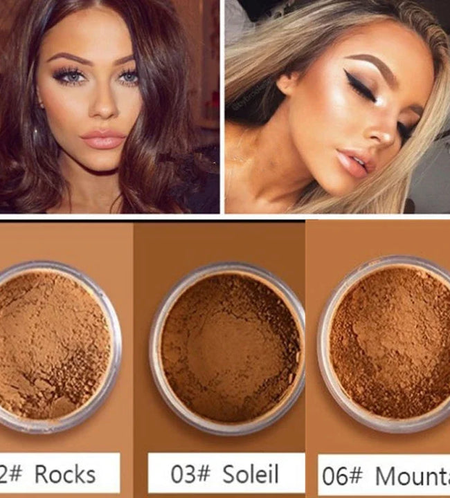 Makeup Loose Setting Powder Matte Mineral Oil-control Long-lasting Face Concealer Finishing Bronzer Contour For Black Dark Skin