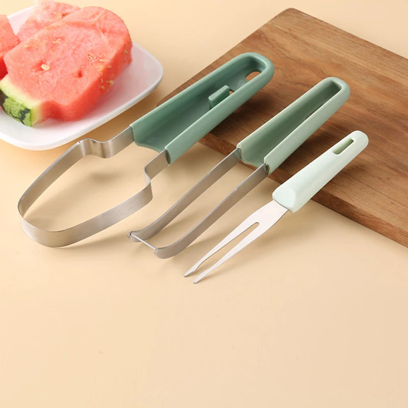 3 In 1 Watermelon Artifact Set Save Time Effort Cutting Watermelons Tool Summer Melon Cutting Artifact Essential Kitchen Tools