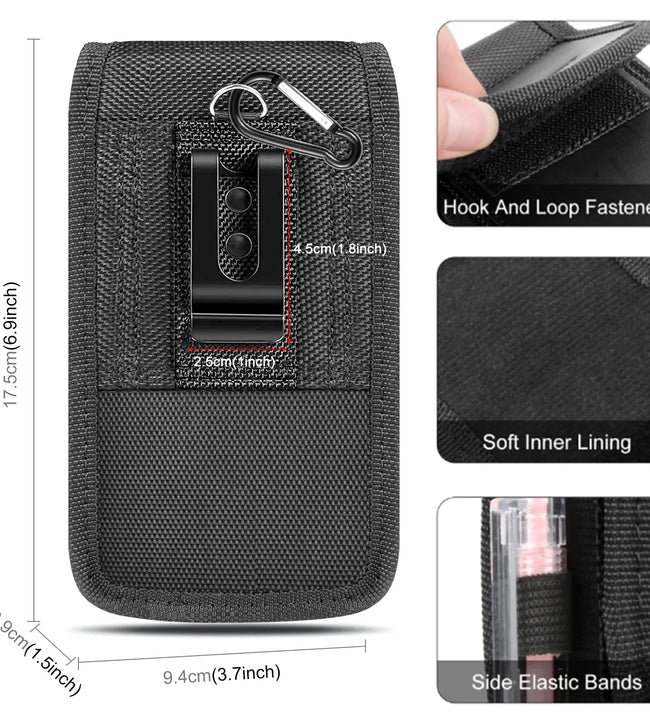 HAWEEL 4.7-6.8inch Phone Nylon Pouch Cell Phone Belt Clip Carrying Holster Case Waist Bag For iPhone,Samsung Galaxy S23 Ultra 5G