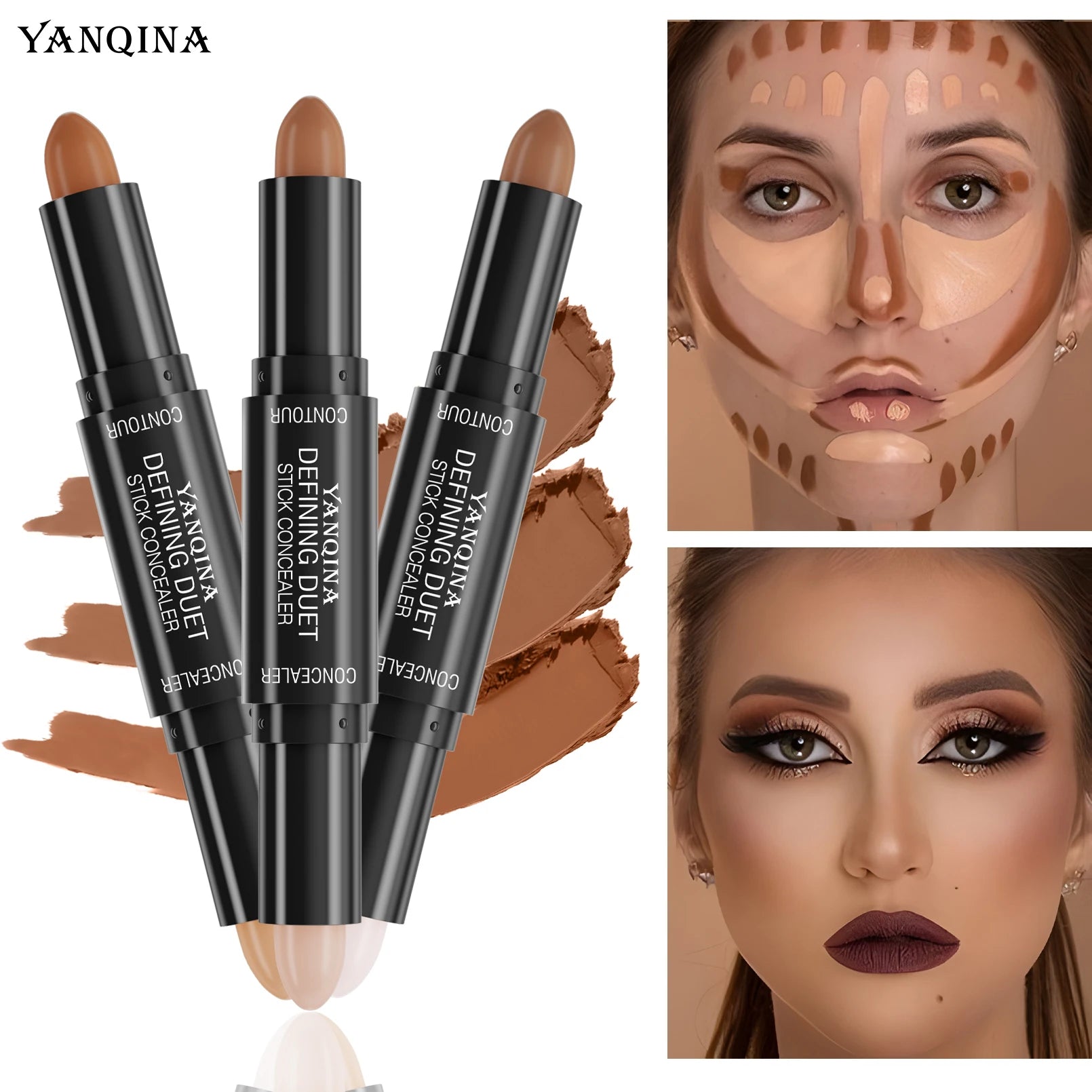 Face Foundation Concealer Pen Long Lasting Dark Circles Corrector Contour Stick Cosmetic Makeup Tools