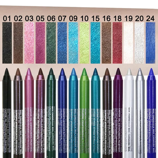 12 Color Long Lasting Eyeshadow Pigment Eye Liner Pencil Waterproof Women Glitter Sliver Eyeliner Pen Makeup Cosmetics Tools