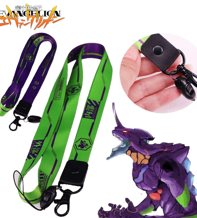 Evangelion Anime Phone Lanyard Keychain Detachable Neck Cord Lanyard Strap for Mobile Phone Cell Phone Rope Neck Straps Gift