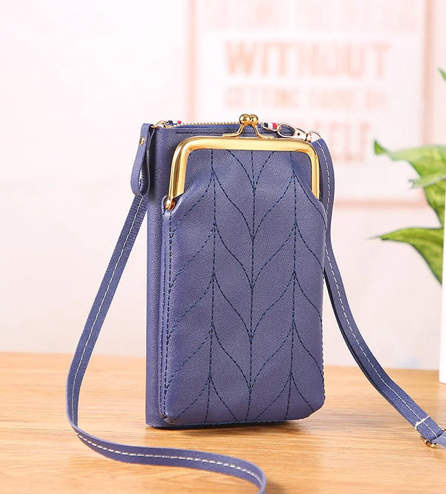 Women Fashion Bag Clip Design Phone Pocket Shoulder Bag Pu Leather Female Small Crossbody Bags Ladies Messenger Purse Handbag