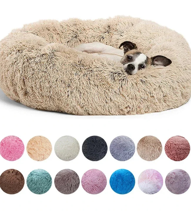 40-90cm Round Pet Bed for Large Dog Bed Super Soft Cat Bed Long Plush Dog House for Medium Dog House Winter Warm Sleeping