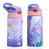 360ML Mermaid Kids Insulated Water Bottle Stainless Steel Thermos Bottle for Girls Toddler School Leakproof Thermal Mug BPA Free