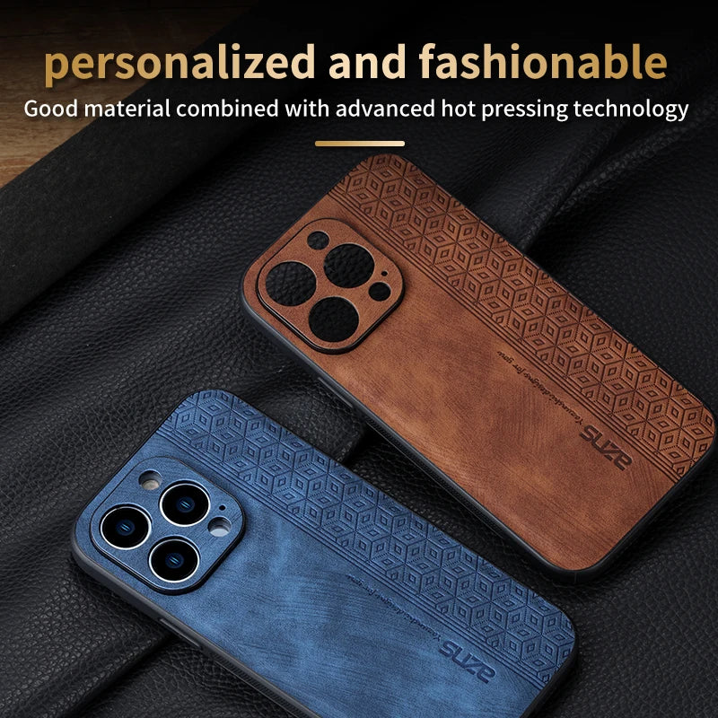 Iphone 11Case for IPhone  15 14Pro Max 13 12 11 Plus XS X XR 8 7 SE20 Luxury Leather Business Elite Shock Proof Cell Phone Cases