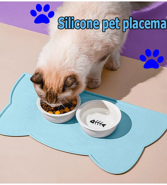 Silicone Pet Feeding Dog Cat Bowl Food Mat Non-Stick Waterproof Pet Food Feeding Pad Puppy Feeder Tray Water Cushion Placemat