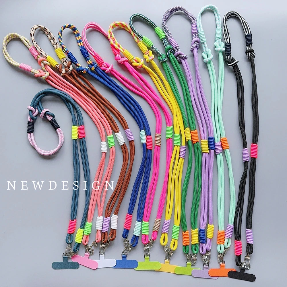 Korea Universal Adjustable Phone Lanyard Strap Mobile Phone Hanging Rope Neck Straps Anti-lost Lanyards Cell Phone Accessories