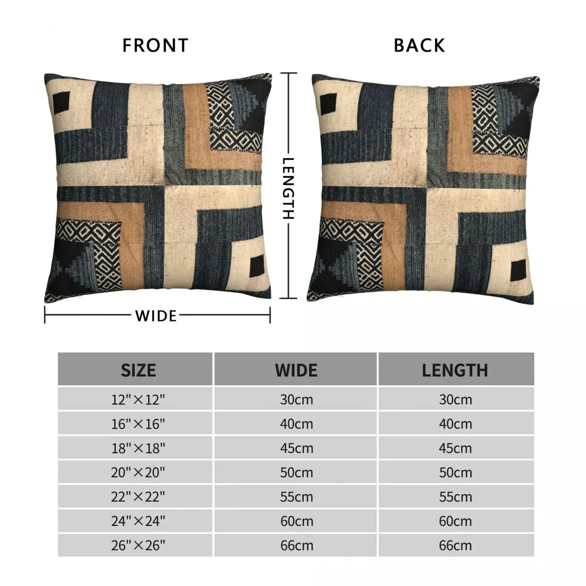 Antique African Textile Pillowcase Printed Fabric Cushion Cover Decorative Ancient Throw Pillow Case Cover Home Zipper 18"