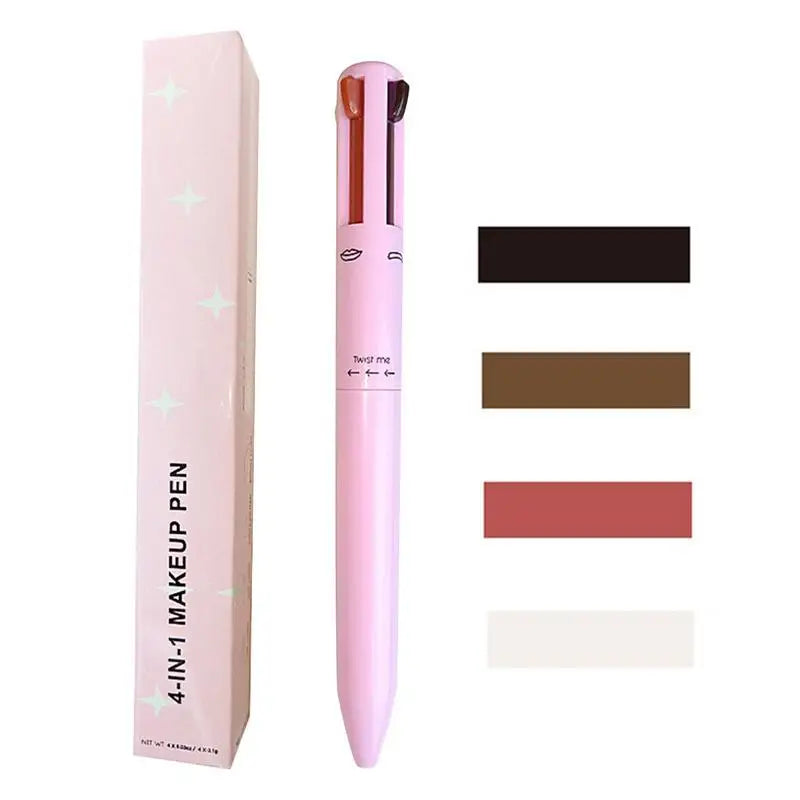 NEW 4 In 1 Eyebrow Pencil Lip Liner Highlighter Pen Waterproof Lasting EasyColor Sweat-Proof Eyeliner Makeup Pen Cosmetic Beauty