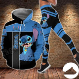 Customize Disney Stitch 3D Hoodie Women's Hoodie Leggings Suit Stitch Yoga Pants Sweatpants Fashion Sports Suit Disney Yoga Suit