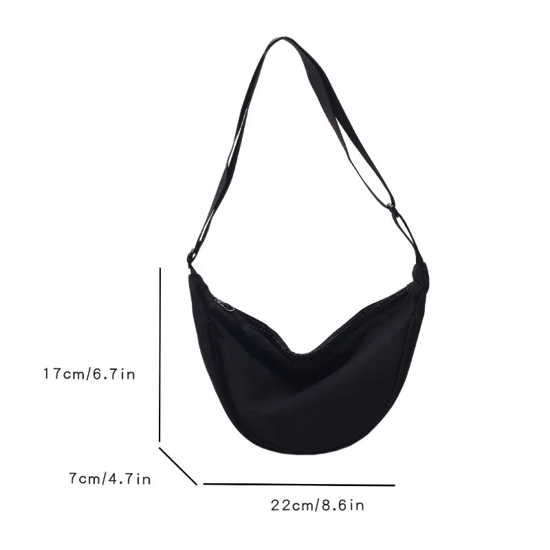 Simple Design Women's Messenger Bag Fashion Ladies Nylon Hobos Small Shoulder Bags Vintage Female Girls Purse Cloth Handbags