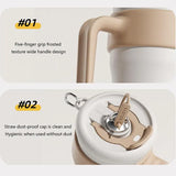 Fashionable And Popular Large Capacity 40oz Insulated Ice Mug With Handle And Straw Double Vacuum Stainless Steel Insulatio