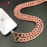 125cm Bevel Design Anti-lost Phone Lanyard Rope Neck Strap Colorful Portable Acrylic Cell Phone Chain Accessories Gifts Outdoor