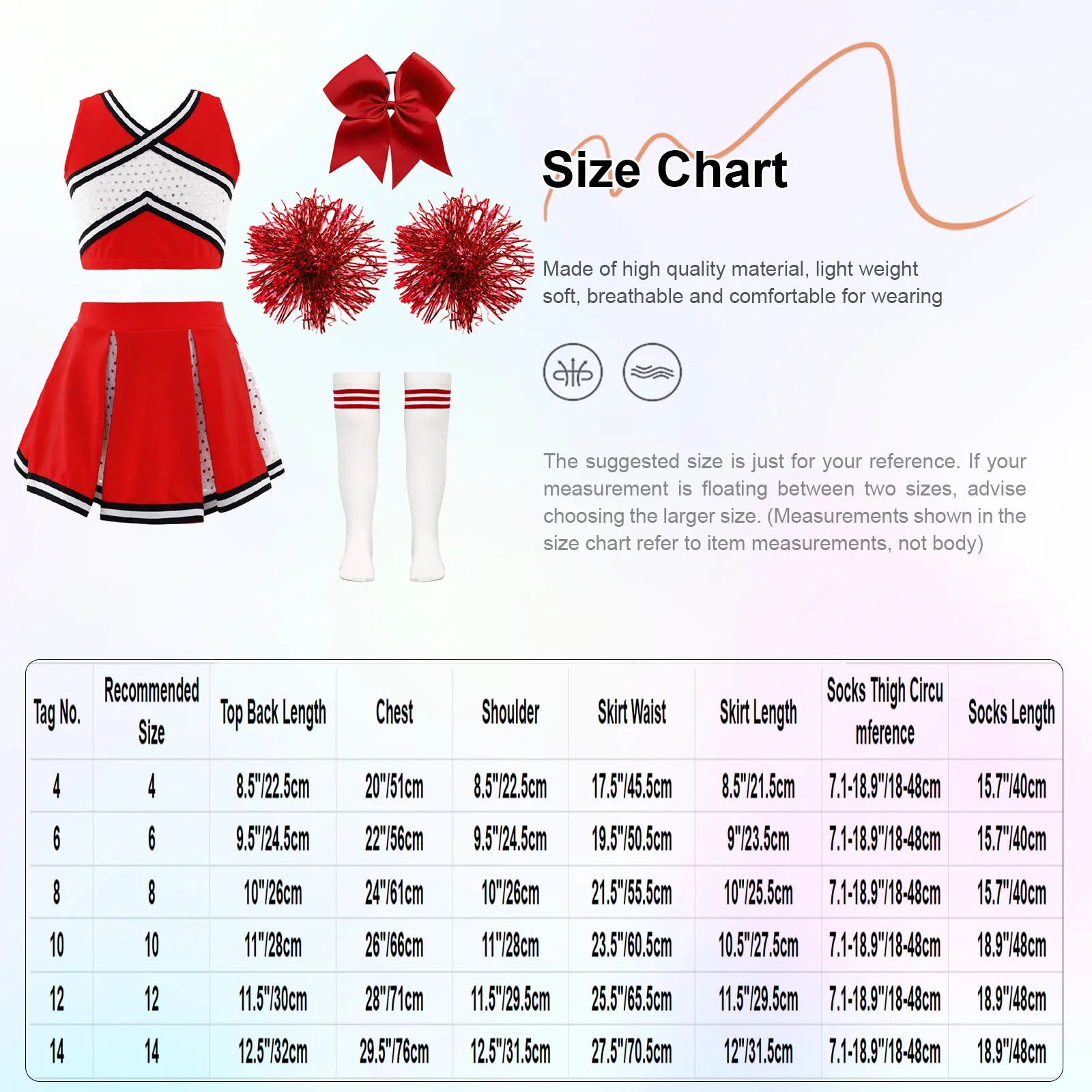 Kids Girls Cheerleader Costume Outfit Set Halloween Cosplay Party Cheerleading Team Sports Dance Stage Performance Fancy Dress