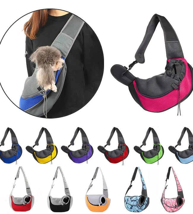 Pet Puppy Carrier S/L Outdoor Travel Dog Shoulder Bag Mesh Oxford Single Comfort Sling Handbag Tote Pouch