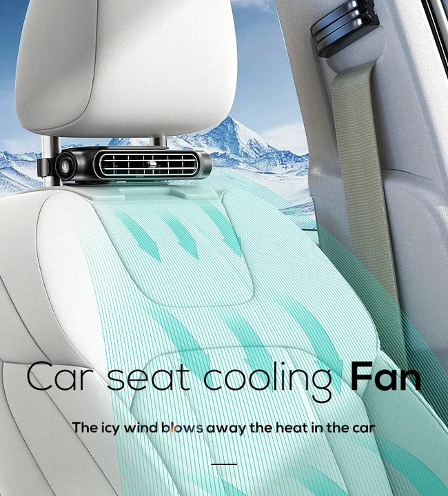 Portable Car Seat Fan for Front Rear Seat Passenge USB Powered Car Headrest Cooling Air Fan Adjustable Strap Car Interior Fan