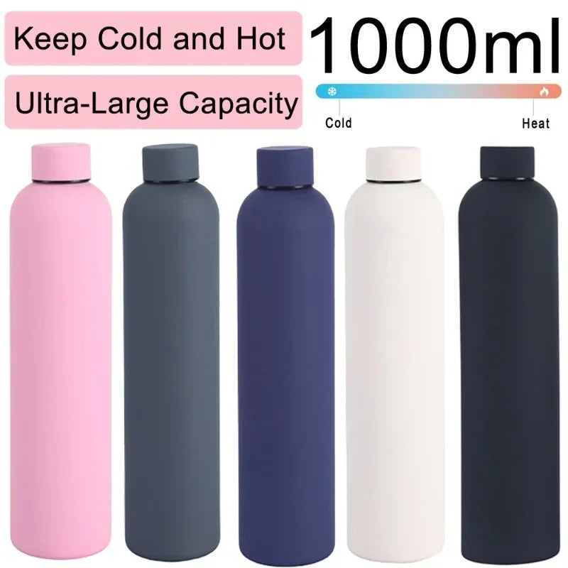 1000ML Double-Wall Stainless Steel Leak-proof Thermal Vacuum Flask Insulated Water Bottle Sports Coffee Straight Body Cup