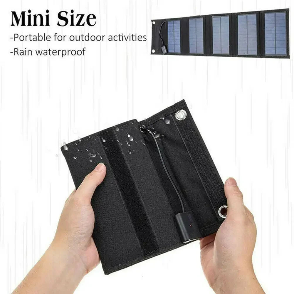 70W Foldable Solar Panel 5V USB Portable Battery Charger for Cell Phone Outdoor Waterproof Power Bank for Camping Accessories