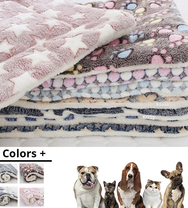 Pet Sleeping Mat Dog Bed Cat Bed Soft Hair Thickened Blanket Pad Fleece Home Washable Warm Bear Pattern Blanket Pet Supplies