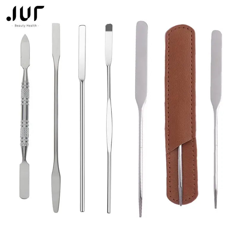 Stainless Steel Dual Heads Makeup Toner Spatula Mixing Stick Digging Liquid Foundation Blade Concealer Stick Make Up Tool