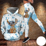 Customize Disney Stitch 3D Hoodie Women's Hoodie Leggings Suit Stitch Yoga Pants Sweatpants Fashion Sports Suit Disney Yoga Suit