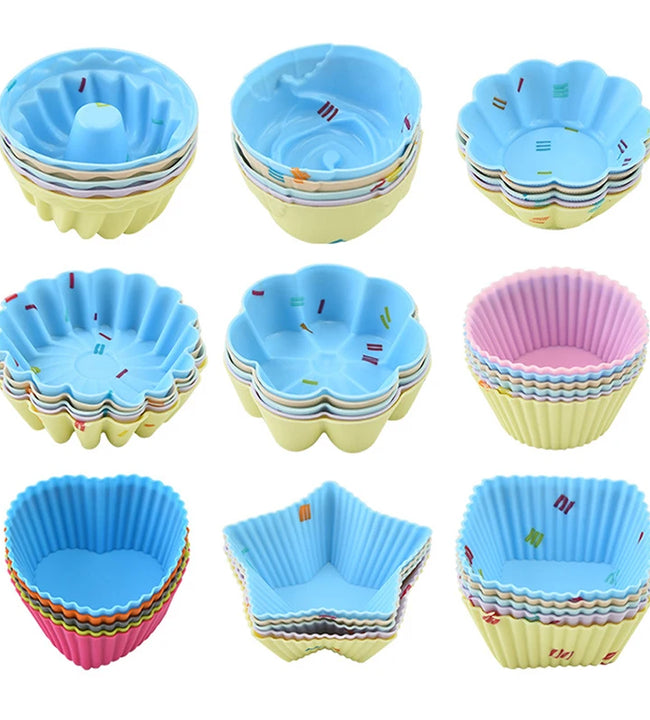 5Pcs/Set Silicone Cake Mold Muffin Cupcake Baking Molds DIY Cake Decorating Tools Cake Cup Kitchen Cooking Bakeware Maker