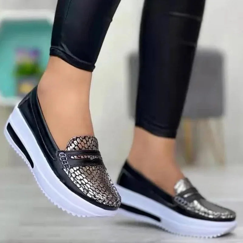 Fashion Loafers Luxury Designer Breathable Slip-On Vulcanized Shoes Casual Wedge Heel Lightweight 2024 Outdoor Women's Sneakers