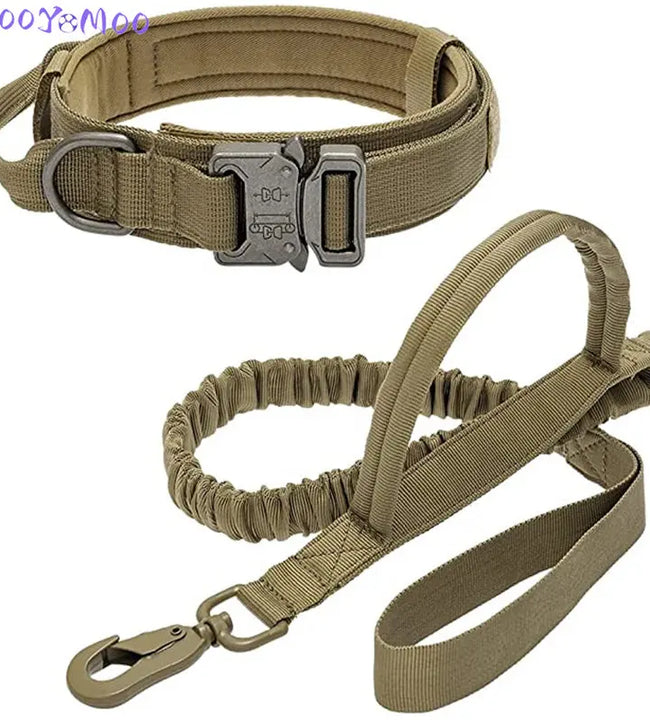 Dog Collar Durable Tactical Leash Set Adjustable Military Pet Collar Leash Medium Large Dog German Shepherd Training Accessories