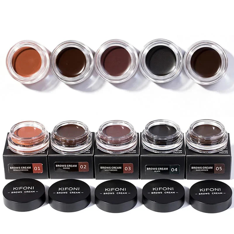 4g Eye Brow Makeup Tool  Waterproof  Long Lasting Dyed Quick Drying EyeBrow Cream 5 Color Black Brown Eyebrow with Brow Brush