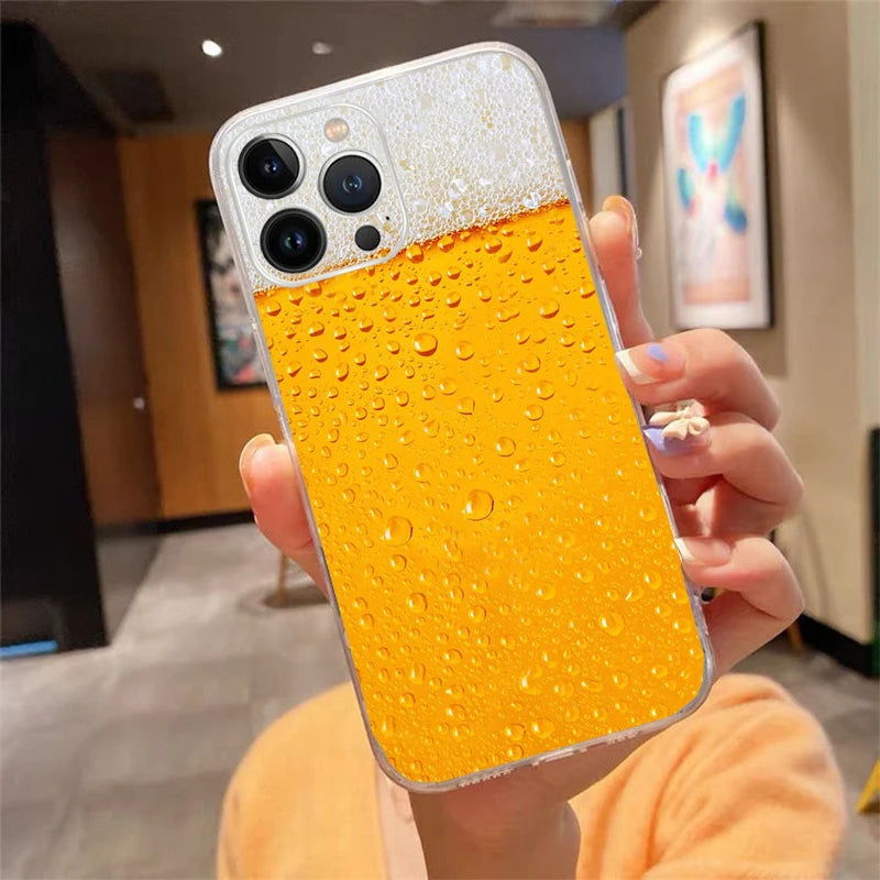 Phone Case For iphone 15 14 13 12 11 Pro Max XS Max XR X 12mini 14 Plus SE Cold Beer Case Funda Capa Cell