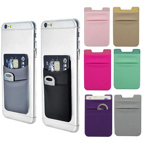 Unisex Silicone Phone Card Holder Wallet Case Wallet Stick On Credit Card Holder Phone Back Bags for Almost All Cell Phone