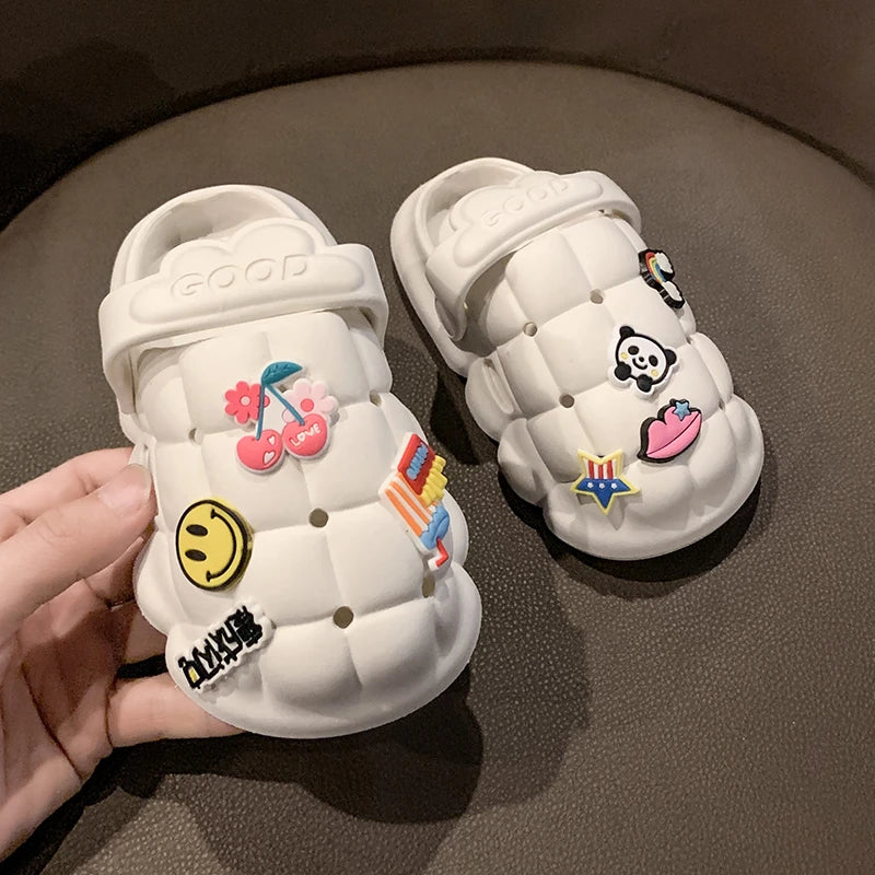 New Children Kids Girl Mules Clogs Summer Crock Garden Shoes Cartoon Beach Slippers Sandals Cave Hole Baby Shoes For Baby Boys