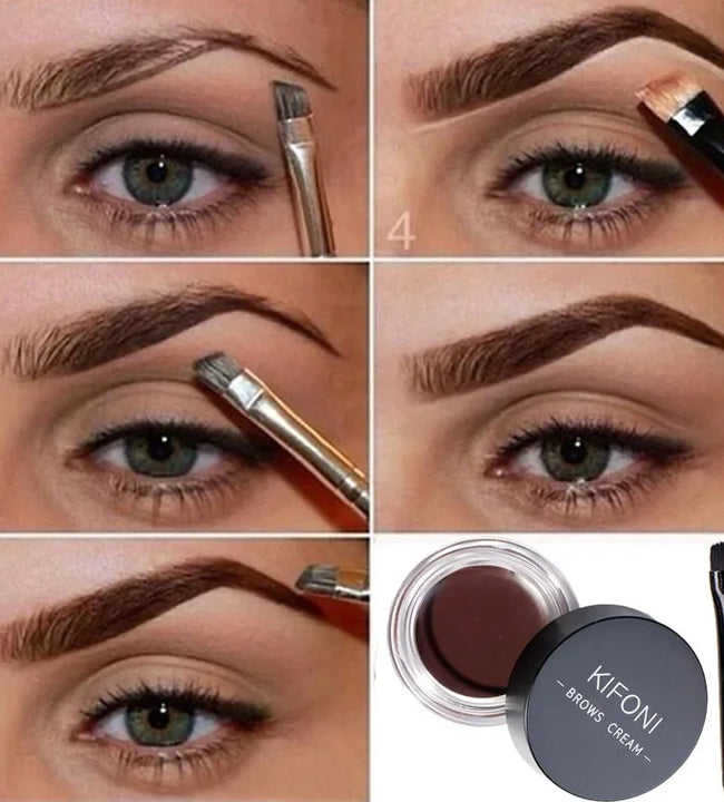 4g Eye Brow Makeup Tool  Waterproof  Long Lasting Dyed Quick Drying EyeBrow Cream 5 Color Black Brown Eyebrow with Brow Brush