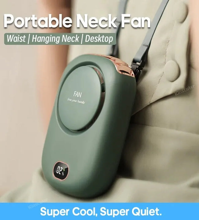 Portable Hanging Neck Fan Mini Cooling Waist Fans Bladeless USB Rechargeable Sports Cooler Fan For Outdoor Sports Travel