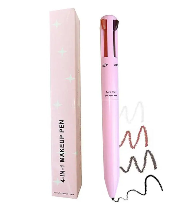 NEW 4 In 1 Eyebrow Pencil Lip Liner Highlighter Pen Waterproof Lasting EasyColor Sweat-Proof Eyeliner Makeup Pen Cosmetic Beauty