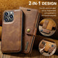 For iPhone 15 14Pro Max 13 12 11 Pro Max Plus XS X XR Deluxe removable magnetic wallet flip cover cell phone leather case