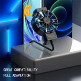 X16 Mobile Phone Cooler Cell Phone 4-6.7 Inch Fast Cooling Radiator Case With Blue Light For Playing Games Watching Videos