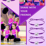 20Pcs Cheerleader Gifts Girls Cheerleading Bracelet Adjustable Charm Bracelets Cheer Heart Jewelry Team Cheerleading Accessories