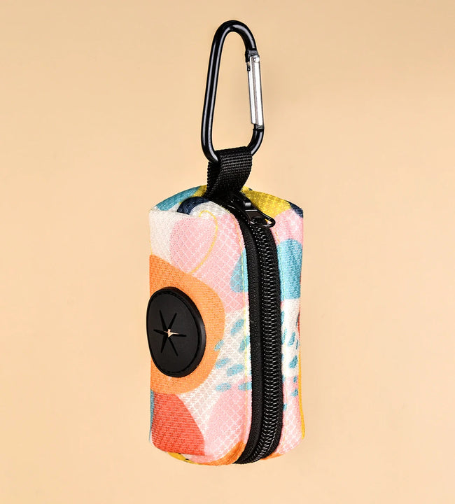 Abstract Designer Print Cute Design Pet Poop Bag Holder Dispenser Without Poop Bag And Leashes Can Attached With Any Dog Leashes