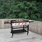 36" 4-Burner Flat Top Propane Grill/Griddle - Ideal for BBQ, Camping & Outdoor Cooking - Red