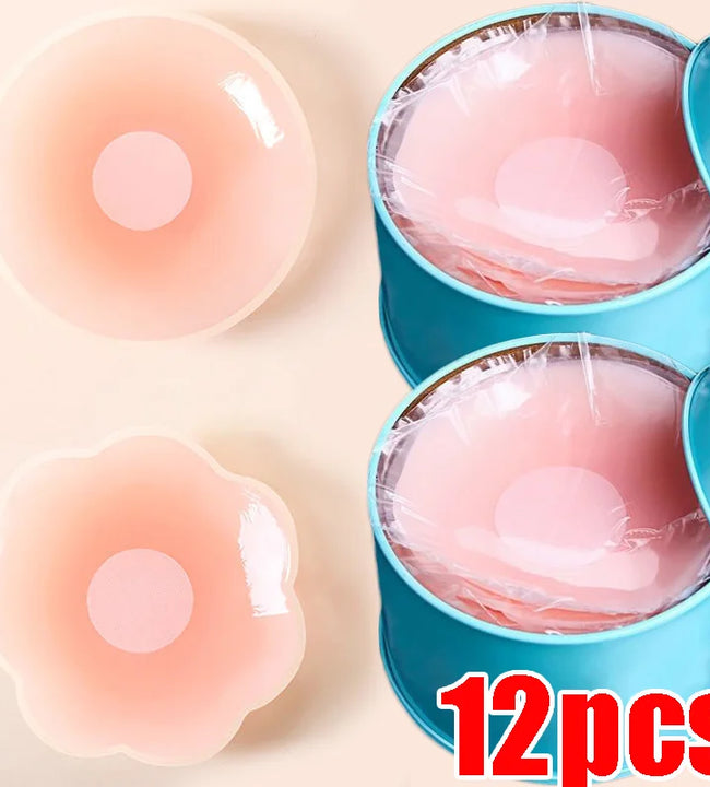 With Box Silicone Nipple Cover Reusable for Women Breast Petals Lift Invisible Bra Pasties Adhesive Bra Pads Sticker Patch