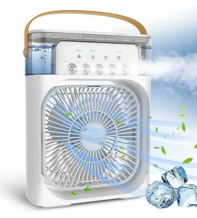 Portable Humidifier Fan Air Conditioners USB Electric Fan LED Night Light Water Mist Fun 3 In 1 Air Cooler Humidifie For Home